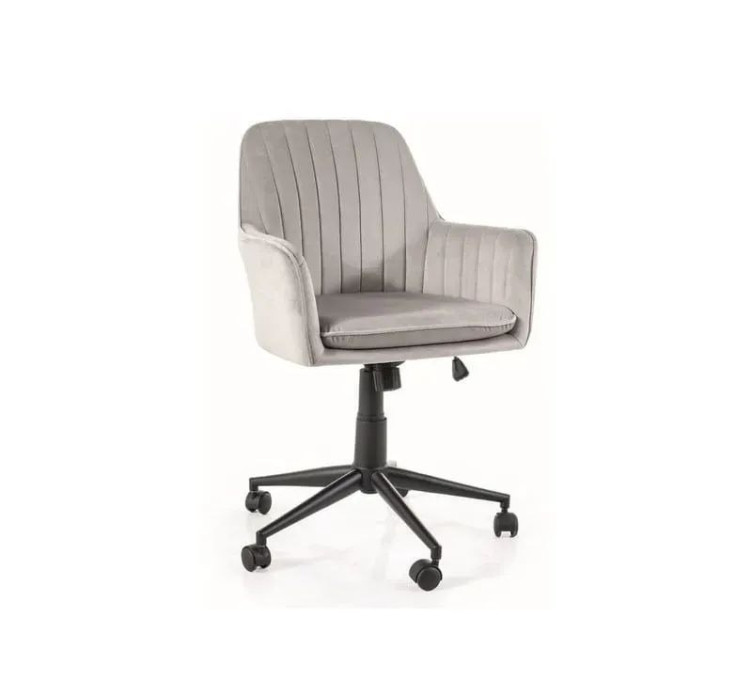 Крісло поворотне офісне Q-886 VELVET світло-сіре1
